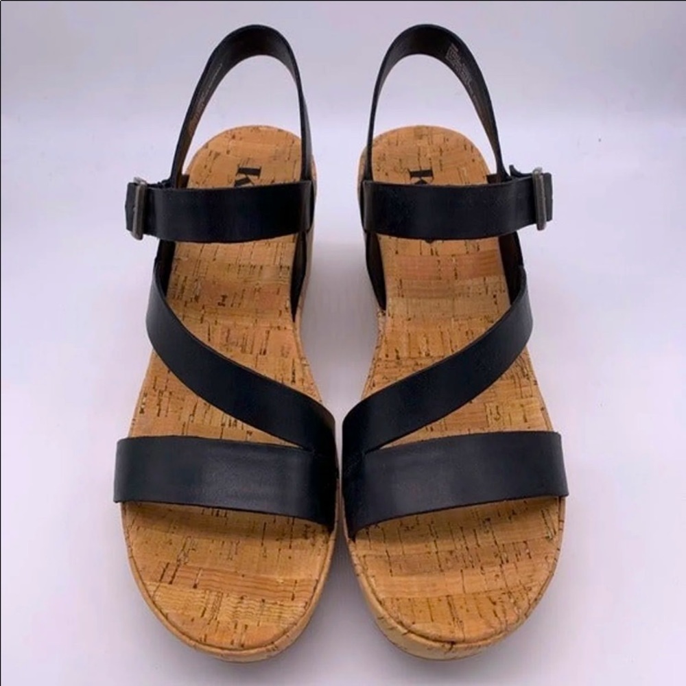 NIB Korks Bergeggi black wedge sandal size 10